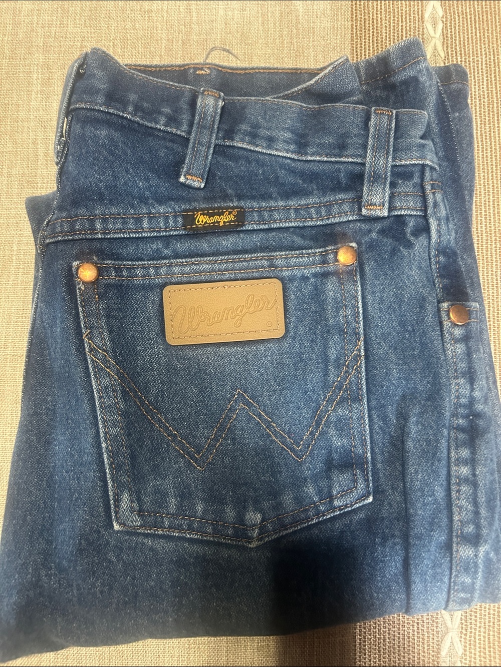 Wrangler Men's Dark Blue Relaxed Denim Jeans